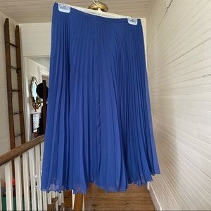 White House Black Market Pleated Midi Skirt Blue Women Size 4